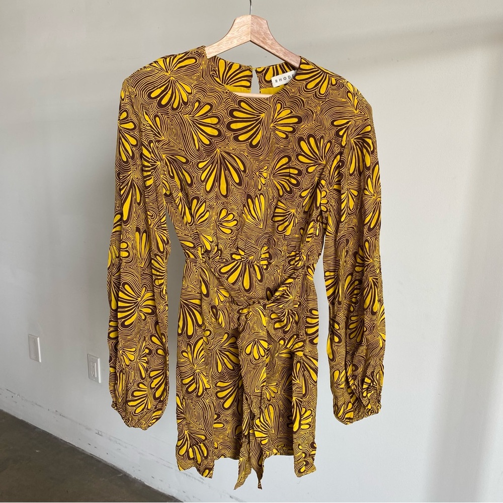$455 NWT Rhode Markie Mini Dress in Gold Paraiso Sz 4